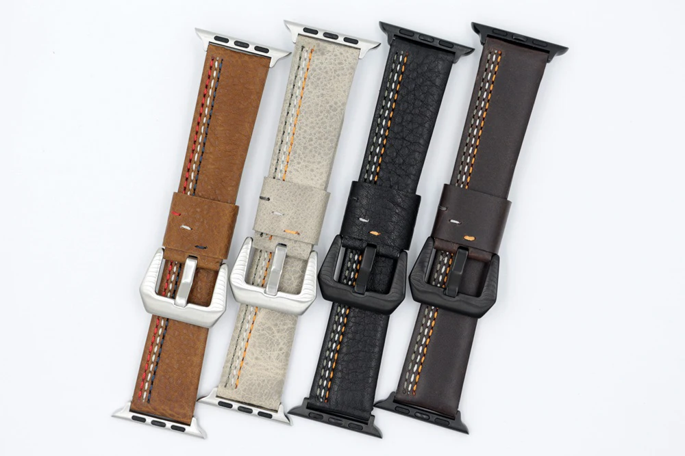 URVOI ремешок для apple watch series 5/4/3/2/1 мягкий кожаный ремешок для наручных часов iwatch 3 линии удобно ощущается удобен в ношении, классика, Ретро стиль