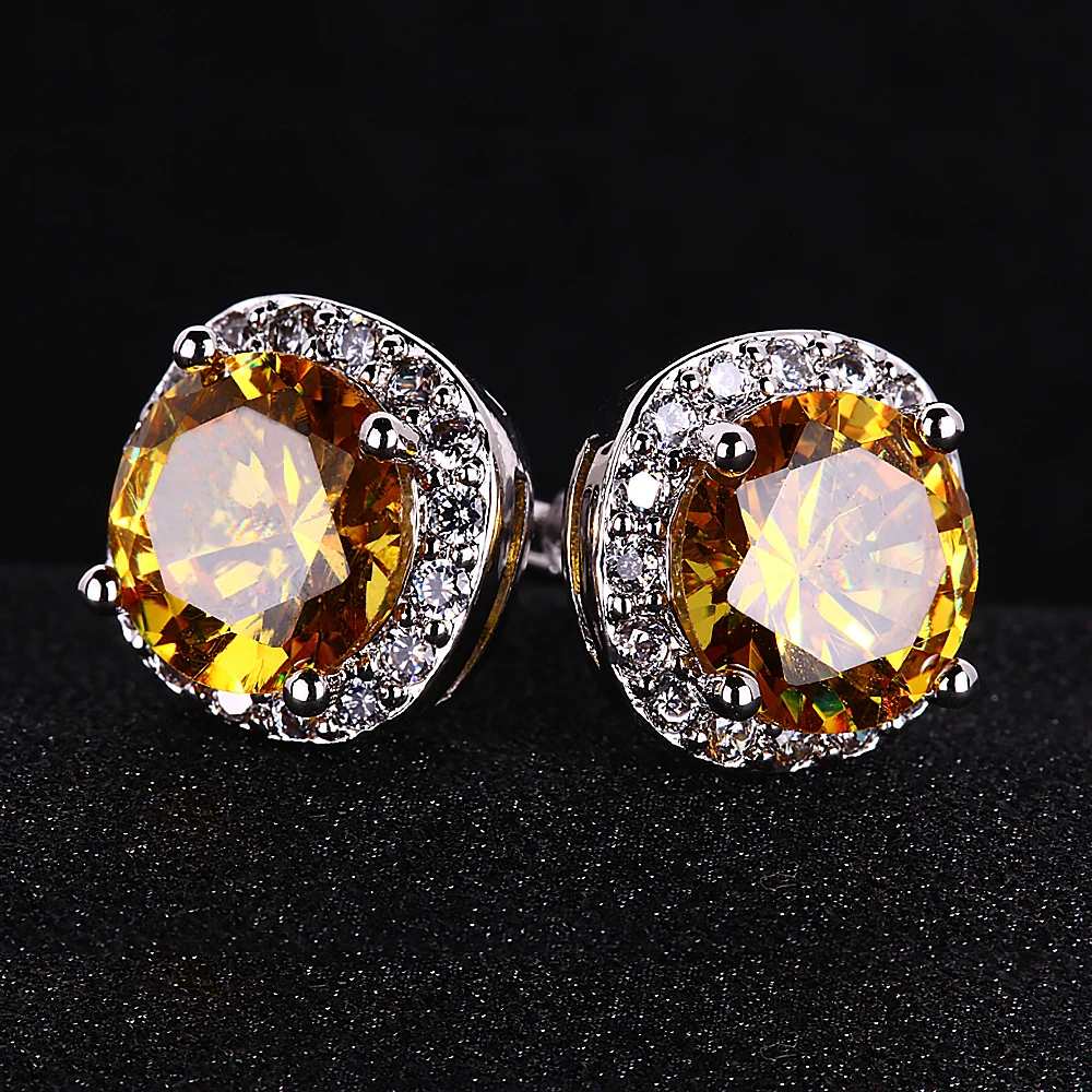 Tiff earings модные ювелирные серьги для женщин сережки шпильки оптом много цитрин