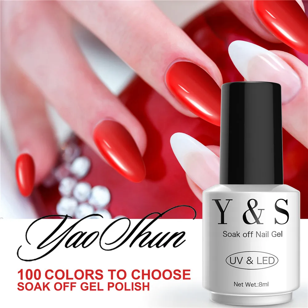 Y&S UV Soak Off White French Kit Nail Gel Polish Solid Color Gel