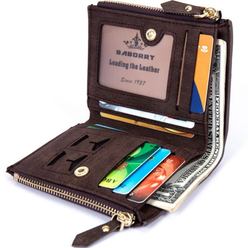 

2019 RFID Theft Protec Coin Bag Zipper Men Wallets Famous Brand Mens Wallet Male Money Purses Wallets New Design Top Men Wallet