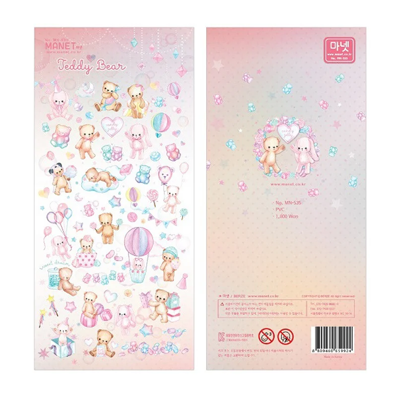 

1 Sheet lovely Cartoon Teddy Bear Decor Stationery Stickers Scrapbooking DIY Diary Album Stick Label Stickers kids Gifts