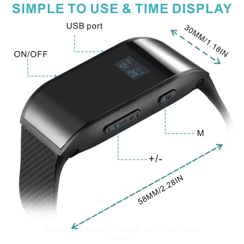 GEVO 8G Digital Voice Recorder Wristband Digital