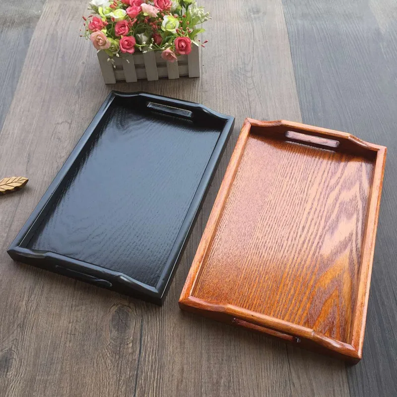 

Wholesale wooden rectangular tray wooden tray snack tray fruit tray home tea tray tableware cup holder