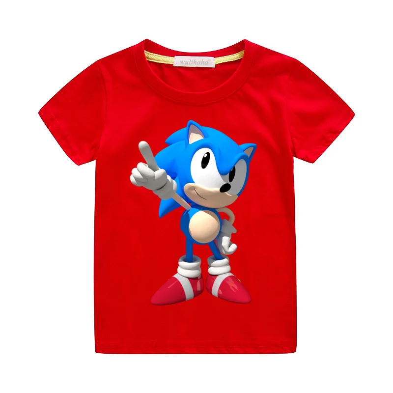 Детские футболки с принтом «Марио», костюм для детей, футболки с 3D принтом игры, верхняя одежда, однотонные футболки с короткими рукавами для мальчиков и девочек, одежда ZA043 - Цвет: Red T-shirts