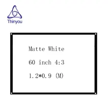 Thinyou Factory sales 60 inch 4:3 Projector HD Screen Portable Folded Front projection screen fabric with eyelets with Frame