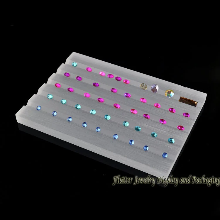 High Quality Acrylic Gem Display Tray GemStone Holder Diamond Showcase