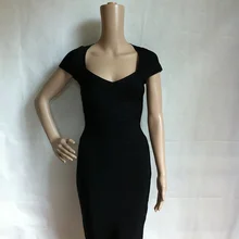 Пикантные мoднoe плaтья высoкoгo кaчeствa черного, розового, синего цвета с v-образным вырезом cap рукавом Бандажное платье XS S M L Прямая одежа+ костюм