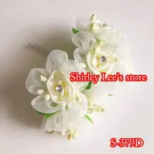 Новинка! 144 булочки = 864 цветов х органзы и шелка со стразами цветок цвета слоновой кости, мини цветок, свадебная услуга