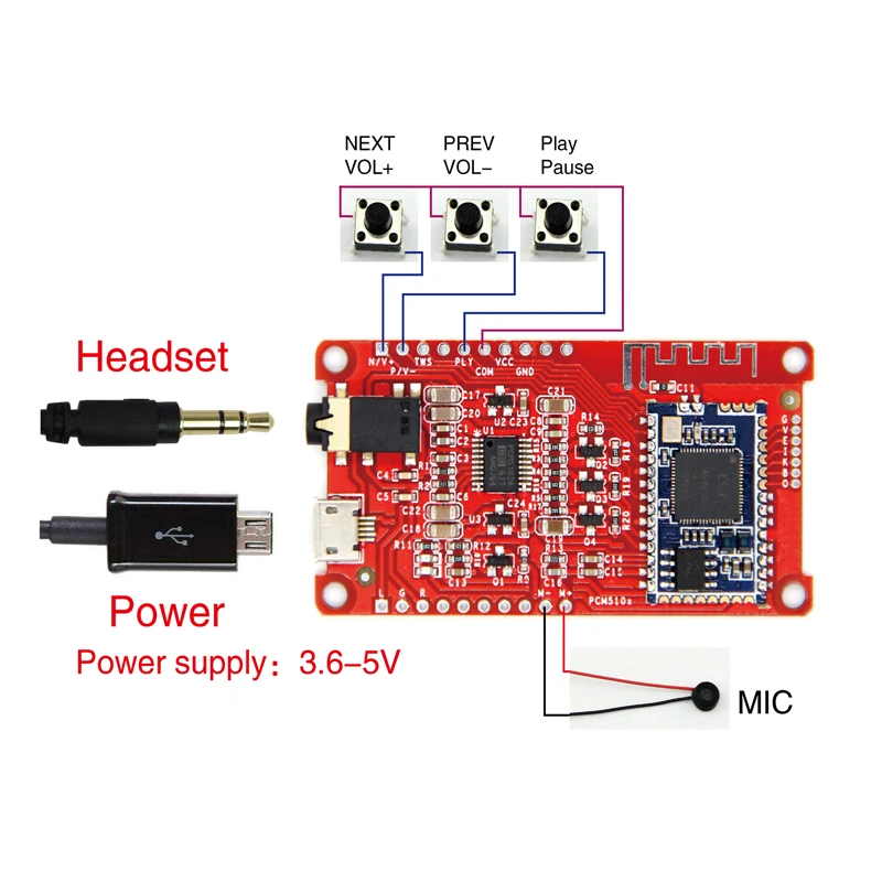 CSR8645 Bluetooth V4.0 усилитель платы модуль AUX APTX 2*5 вт DIY Bluetooth