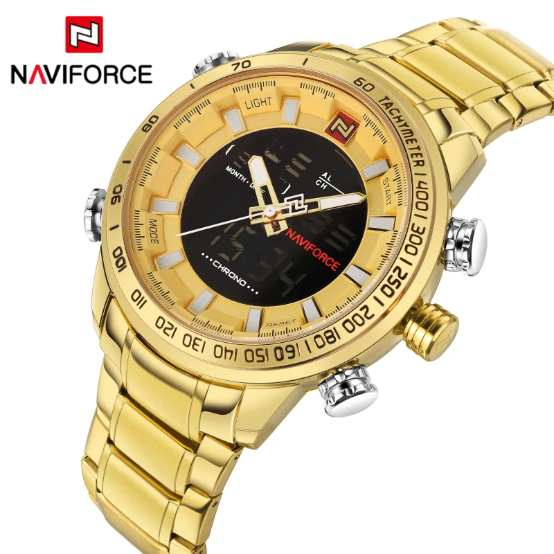 Мужские часы NAVIFORCE люксовый бренд мужские спортивные кварцевые аналоговые