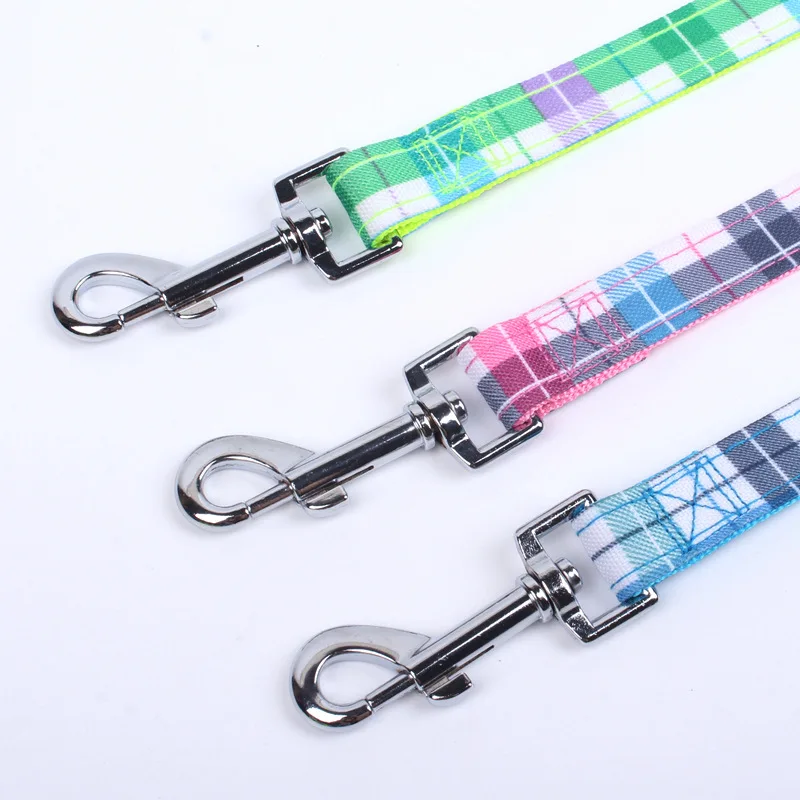 Top Quality 120cm Leash Fashion Canvas & Nylon Rope Dog Harness Pink/Blue/Green Plaid Puppy Dog Harness+Leash Sets Pet Product - Image 4