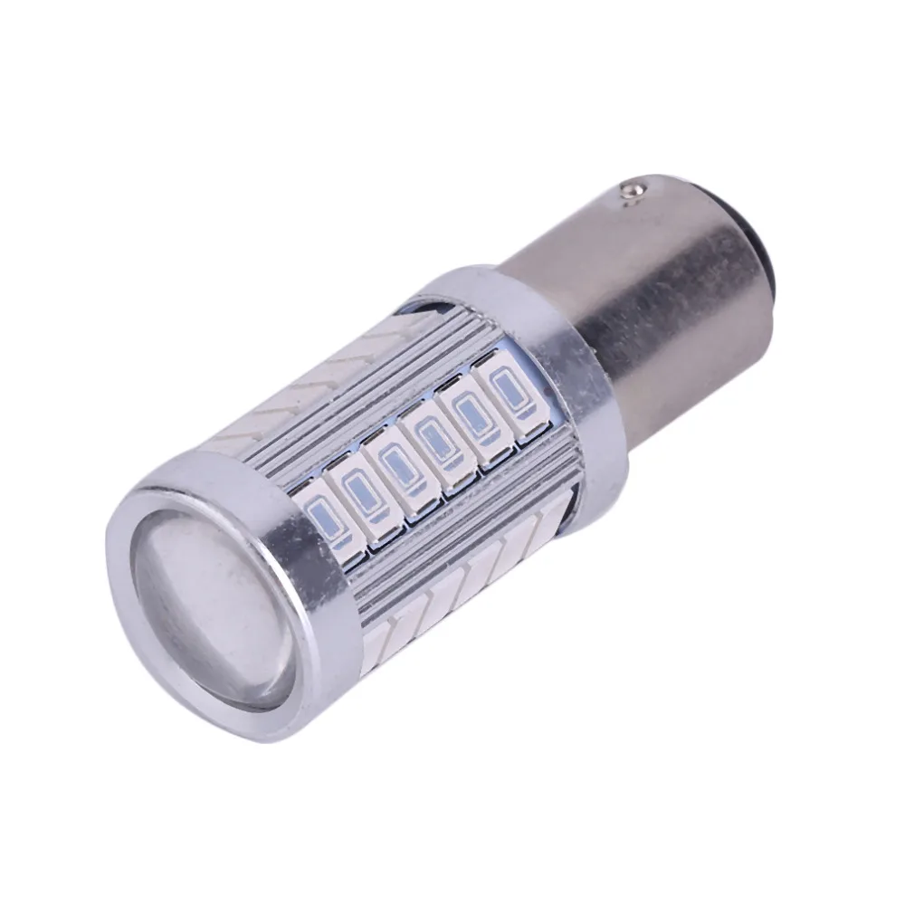 ICOCO 2pcs BA15D P21W 1157 33SMD 5630 12V 6.6W LED Car Reverse Backup Reverse Lamp Auto Vehicle Reverse Light Bulb