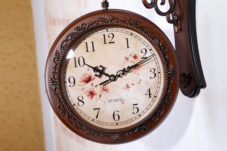 Двухсторонние настенные часы Saat винтажные цифровые часы Relogio De Parede Настенные часы Reloj De Pared Horloge Murale Duvar Saati Klok
