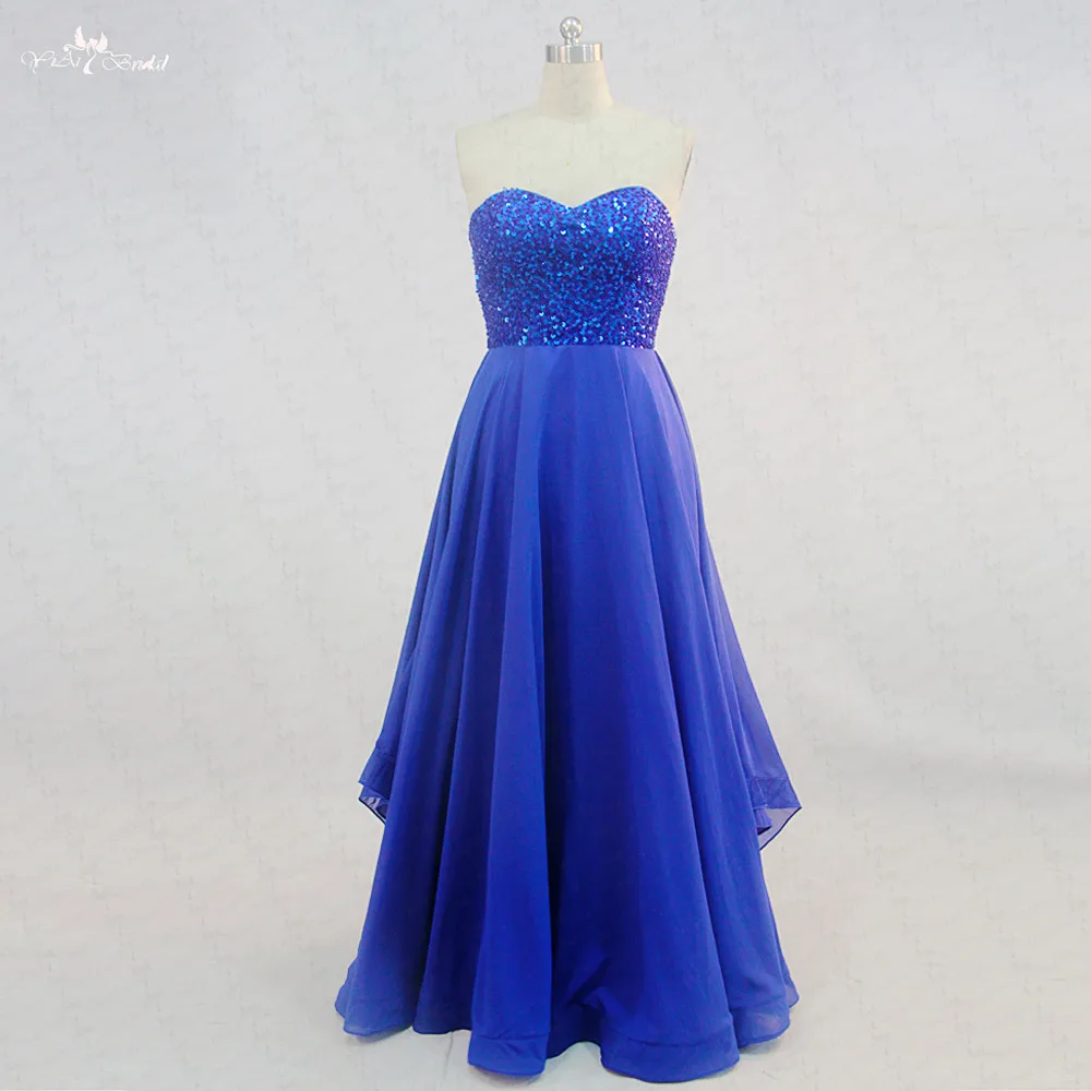 RSE722 Long Beaded Royal Blue Prom Dresses Gradient Dress Graduation