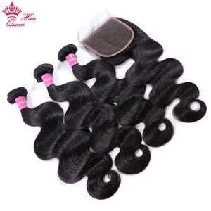 Queen Hair Products Brazilian Virgin Hair Body Wave Brazilian Hair Weave Bundles Unprocessed Human Hair Extension