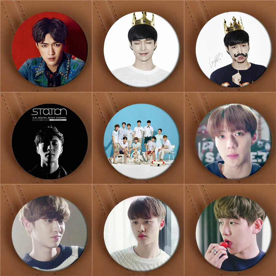 

Youpop KPOP EXO EXO-K EXO-M LAY BAEKHYUN DO Album Brooch K-POP Pin Badge Accessories For Clothes Hat Backpack Decoration HZ1718