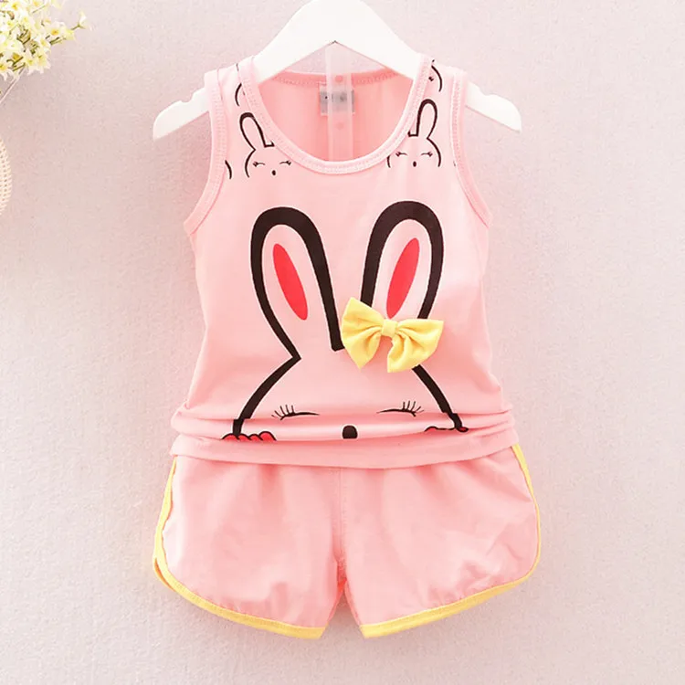 Baby Girls Clothes Summer 2018 Newborn Baby Boys Clothes Set Cotton Baby Clothing Suit (vest