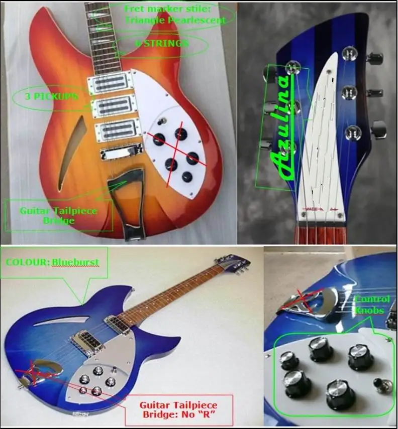 

Custom 6 string Azulina electric guitar in blue burst