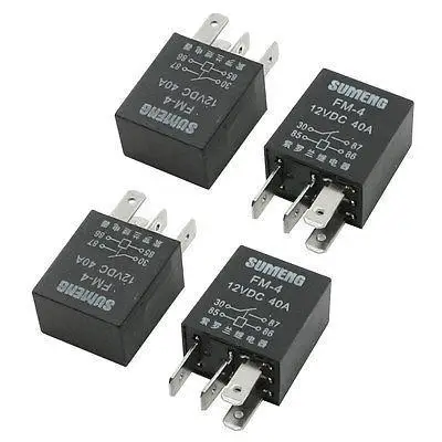

DC 12V Volt 40A 4 Pin Terminal SPST Vehicle Auto Car Alarm Relay 4 Pcs