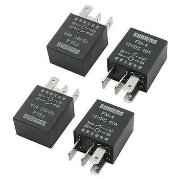 

DC 12V Volt 40A 4 Pin Terminal SPST Vehicle Auto Car Alarm Relay 4 Pcs