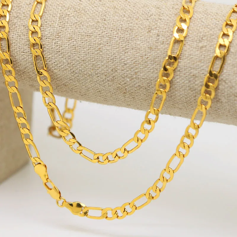 Mens 24K Gold Plated 6mm Italian Figaro 