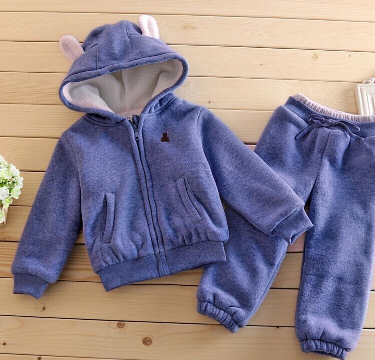 

2017 tracksuit for girls kids clothes sports suit for boy winter clothing set girls clothes Plus Velvet Thicken free shipping