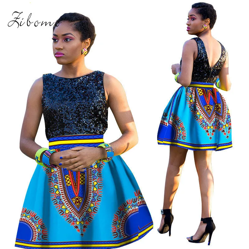 African skirt 100% cotton dashiki print clothing wax cloth summer african skirt (8)