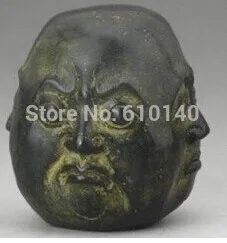

CHINESE OLD Bronze Four 1841 Faces Head Buddha Statues