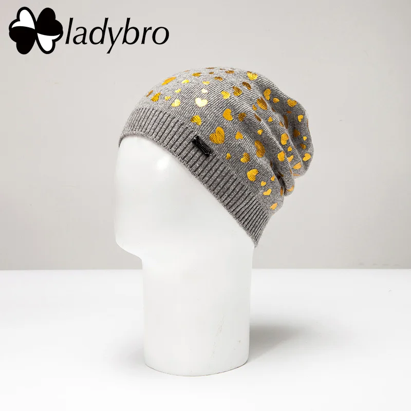 22802 Женская шерстяная Шапка-бини Ladybro, женские головные уборы Skullies Beanies, зимние шапки для девочек, лыжная шапка, повседневная женская теплая вязаная шапка, модная - Цвет: 22802