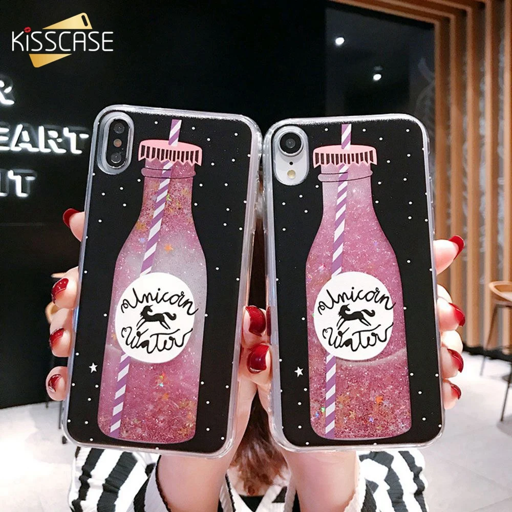 KISSCASE Girly Quicksand Phone Cases For iPhone X XR 6 6s 7 8 Plus Soft XS Max 6S Capinhas Funda |