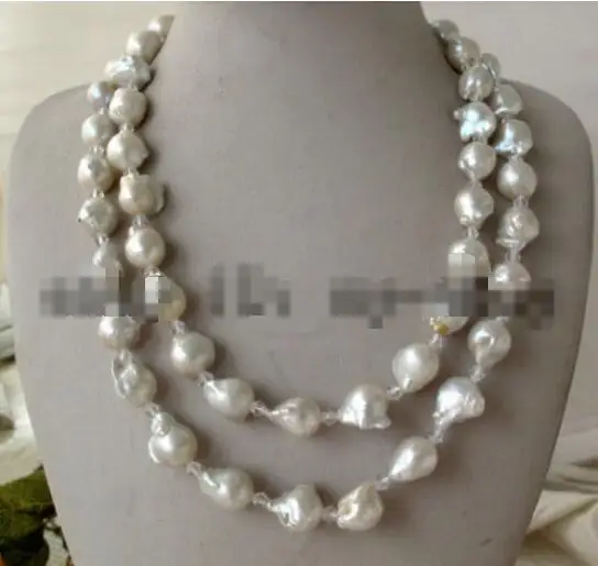 

FREE SHIPPING>>>@@ > Hot sale new Style >>>>>Unusual White Baroque Keshi KEISHI Freshwater Pearl&Clear Crystal Necklace