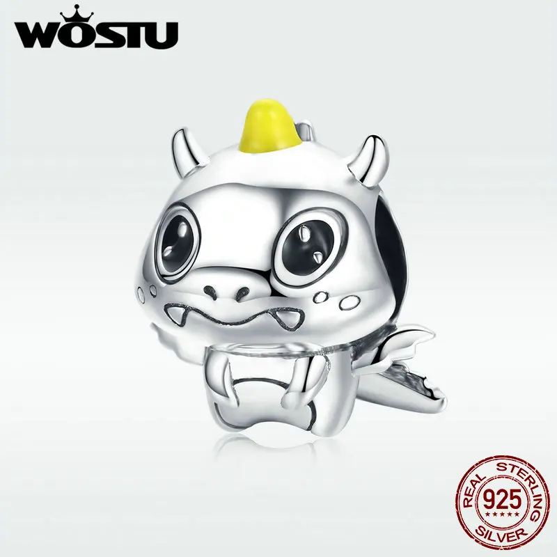 

WOSTU Luxury 100% 925 Sterling Silver Little Unicorn Beads Charm Fit Original Bracelet Bangle Pendant For Women Jewelry DAC060
