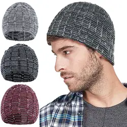 Зима теплая трикотажная сетка Beanie Кепки Ассорти Цвет унисекс простой Стиль шапка MX8