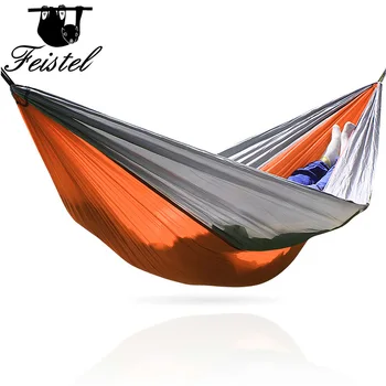 

Gray Orange Gray Color 260*140CM 210T Nylon Hammock