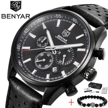 

Relogio Masculino Luxury Brand BENYAR Men Watches Auto Date Chronograph Quartz Watch Men Casual Sport Military Wrist Watch 5108