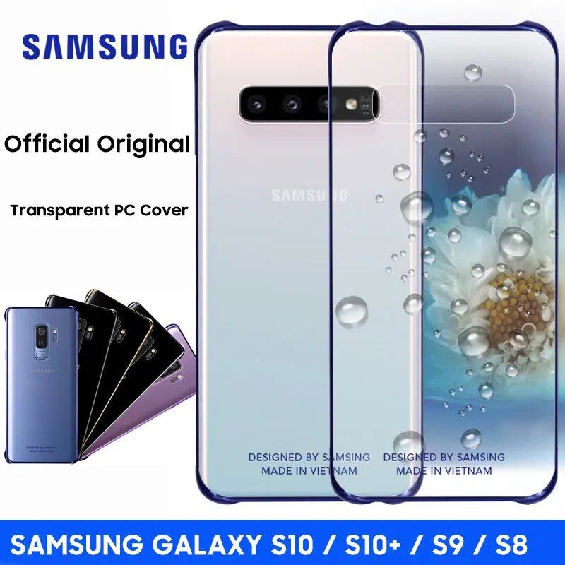 Samsung S10 Case Official Original Clear Hard Cover Transparent PC Shockproof SAMSUNG Galaxy S8 S9 S10 Plus S10e Back Case