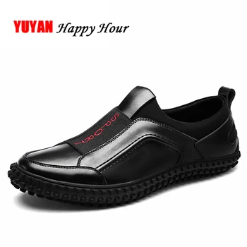 

New Fashion Shoes Men Genuine Leather Shoes Soft Comfortable Male Footwear Men's Casual Shoes Brand Black Loafers K096