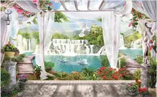 

Custom photo 3d room wallpaper Non-woven mural The balcony lake scenery painting 3d wall murals wallpaper for walls 3 d