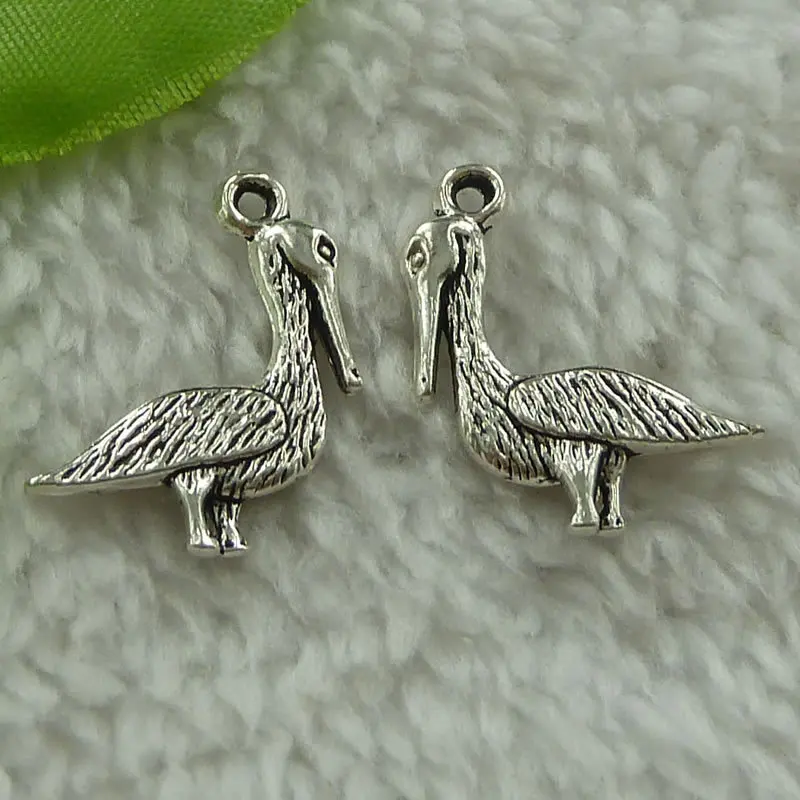 240 штук античное серебро подвеска в виде гуся 23x19 мм #3557|goose charm|charm charmantique silver charm |
