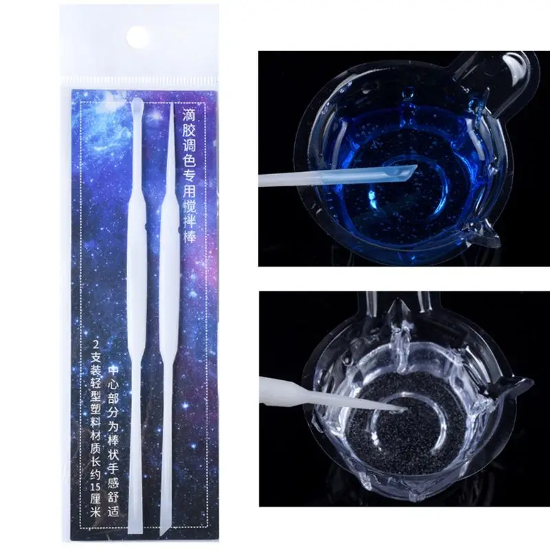 

2Pcs UV Resin Mold Silicone Stirrers Spoon DIY Casting Jewelry Tools Kit