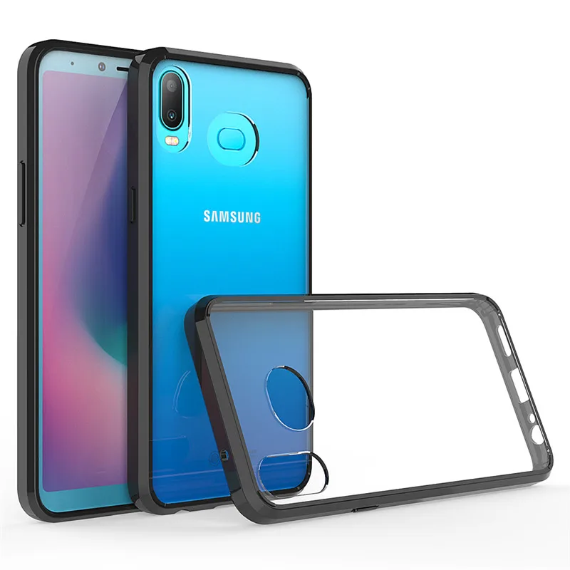 

For Samsung Galaxy A6s Case Crystal Hybrid Bumper Clear Hard Acrylic Back Cover For Samsung A6S A 6S Phone Cases Coque SM-G6200