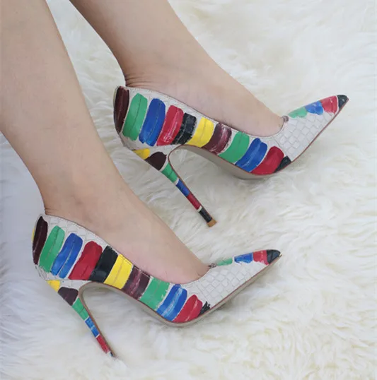 

HOT SALE Brand Sexy Female Stiletto High Heels Ladies Pointed Toe Slip-on Party Shoes 2018 Fashion New Colorful Women Pumps