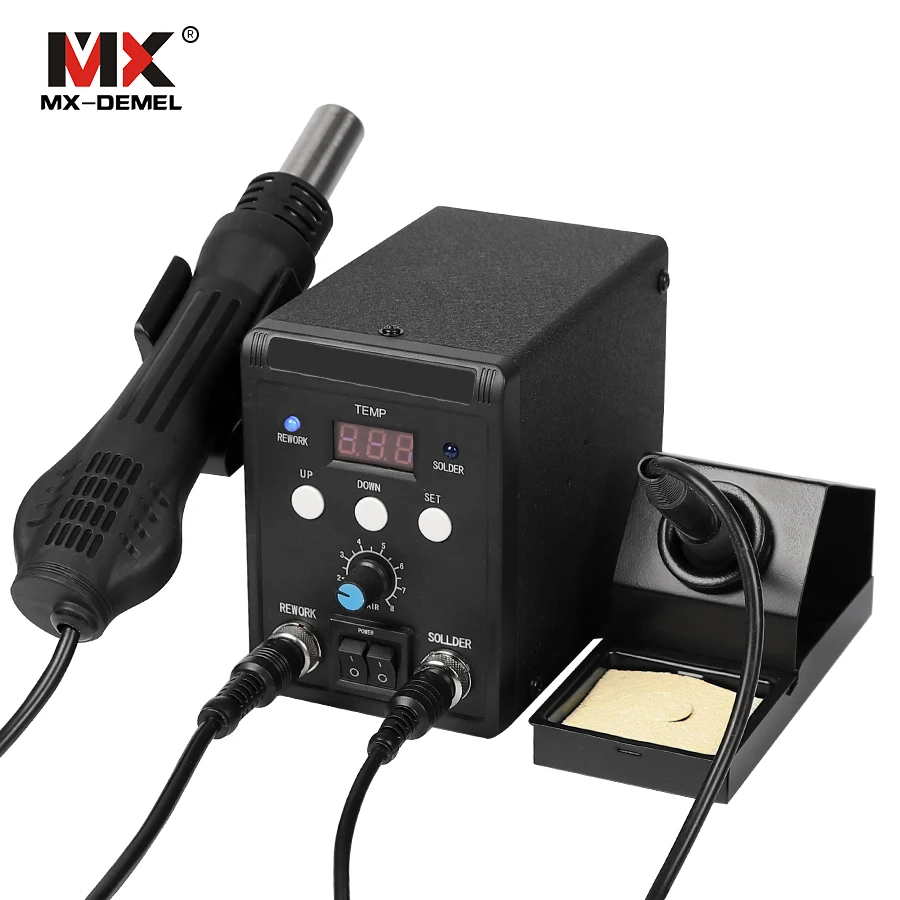 

MX-DEMEL 220V 700W 8586 Tool Welding Tip Lead-Free Soldering Station BGA Rework SMD Hot Air Gun Heat Eletric Soldering Iron Kit