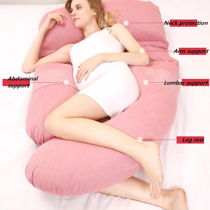 

New Sleeping Support Pillow For Pregnant Women Body Cotton Pillowcase U Shape Maternity Pillows Pregnancy Side Sleepers Bedding