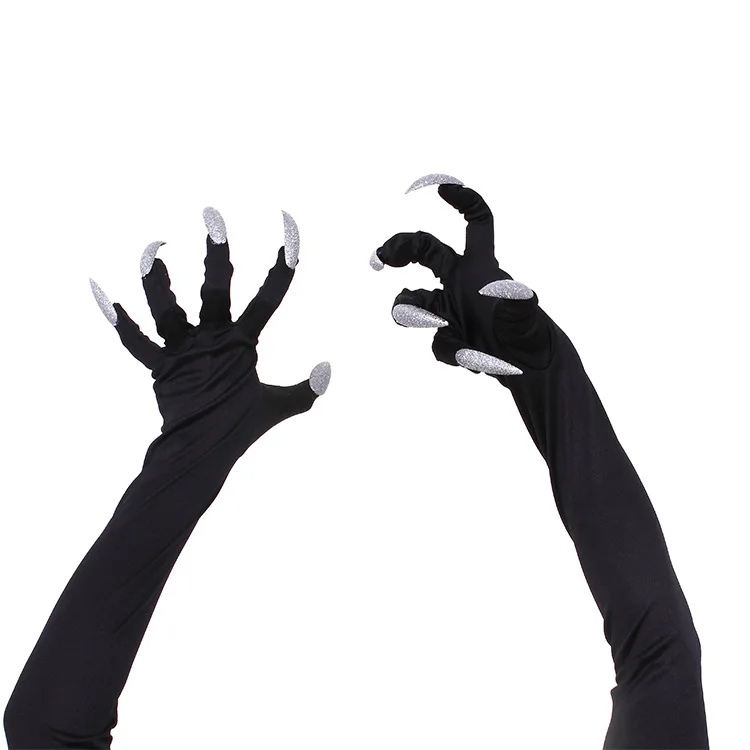 2 пар/упак. перчатки с длинными ногтями для Хэллоуина, реквизит для косплея, костюмы с длинными рукавами и манжетами