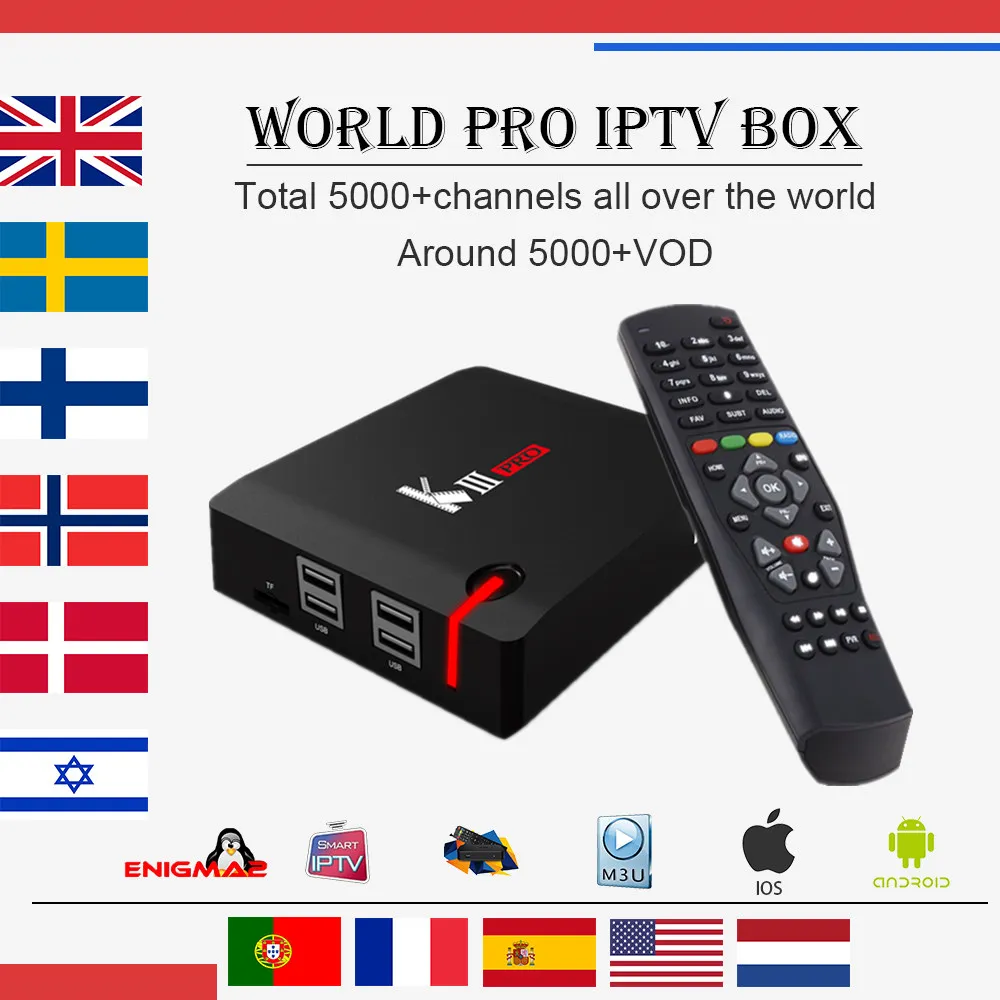

European IPTV MECOOL KIII PRO Android&DVB-S2/T2 Set top box 4700+channels Arabic France UK Italy iptv 1 year free smart tv box
