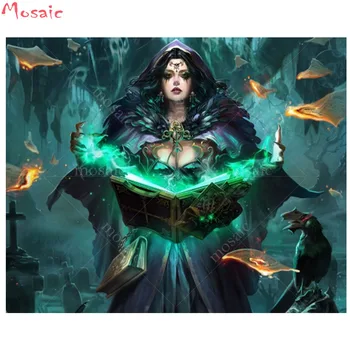 

5D Diamond Embroidery Fantasy Witch Handmade Gift Full Square Sets Diamond Painting Cross Stitch Picture of Rhinestones decor