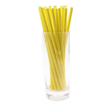 

25pcs/lot Yellow Theme Wedding Decorations Disposable Paper Straws Tableware Party drink straws kids Birthday party supplies