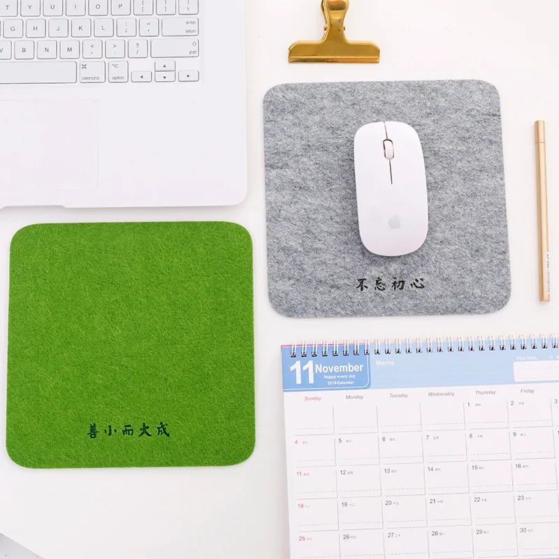 

1Pcs Felt 20*20Cm Fashion Green Grey Color Insulation Pads Mouse Pad Multi-Function Pad School Office Supplies Desk Set Gift