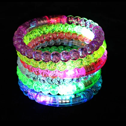 20 шт. разноцветные светящиеся палочки безопасный светильник Ожерелье Браслеты забавные светящиеся вечерние игрушки для детей фестиваль Рождество Хэллоуин - Цвет: Bead Mix Color